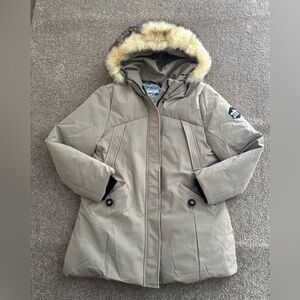 PUREMSX Winter Coat for Women Thick Warm Fur Hood Insulated Padded Jacket